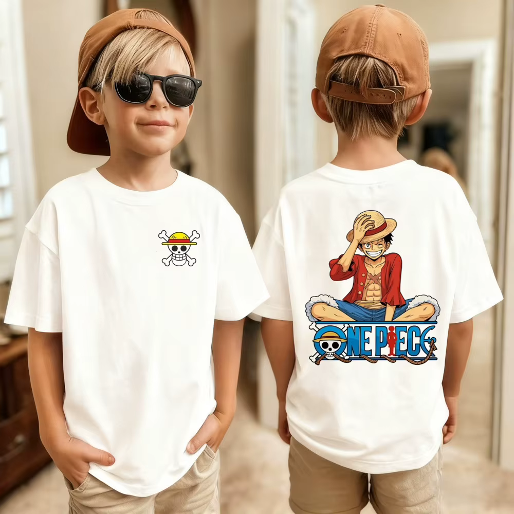 T-shirt imprimé One Piece pour filles et garçons