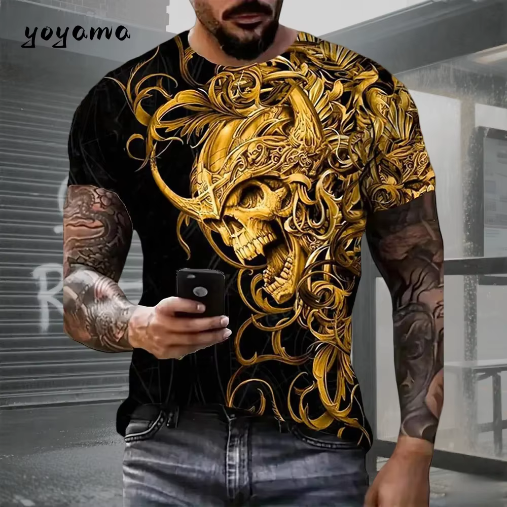 T-shirt pour homme avec imprimé squelette