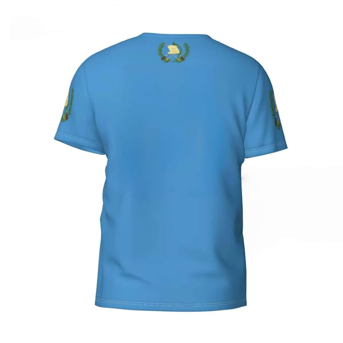 T-shirt en jersey à col rond à thème drapeau du Guatemala