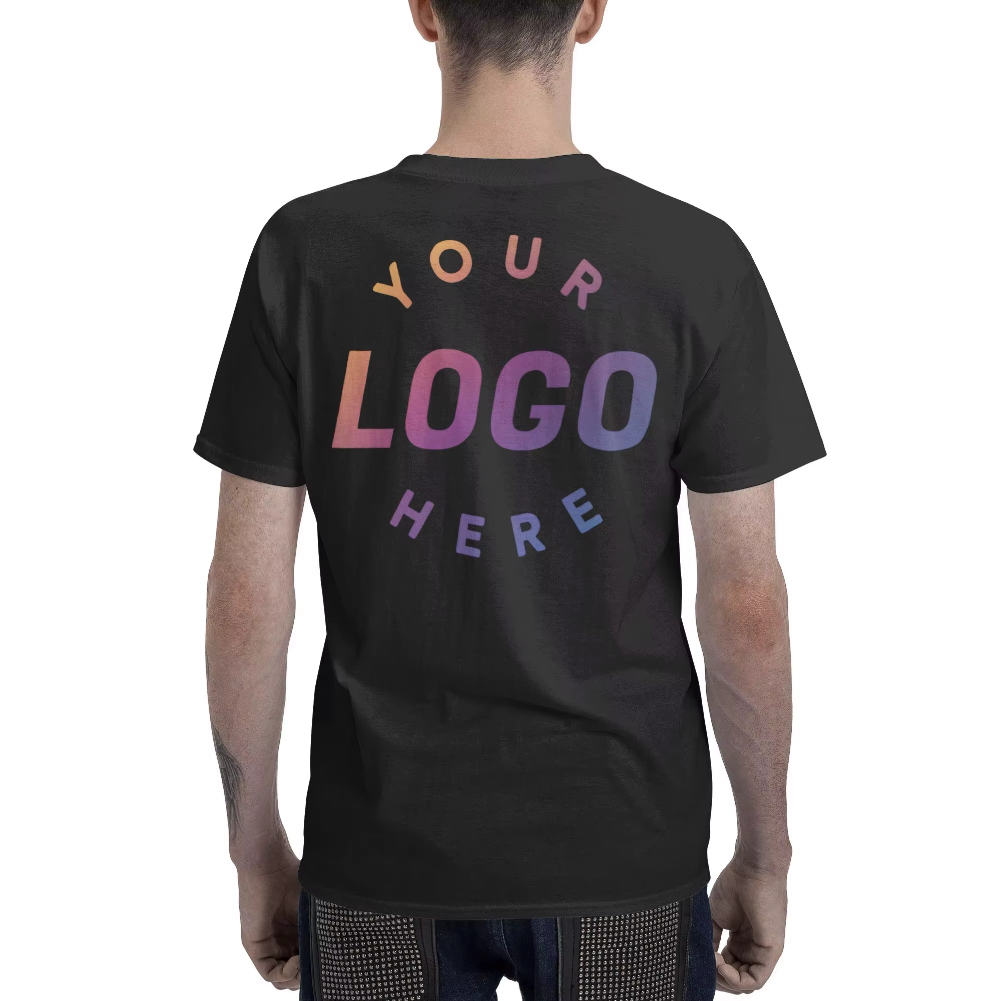 T-shirt personnalisé avec logo pour homme, en pur coton, conception DIY, T-shirt à manches courtes, coupe ample