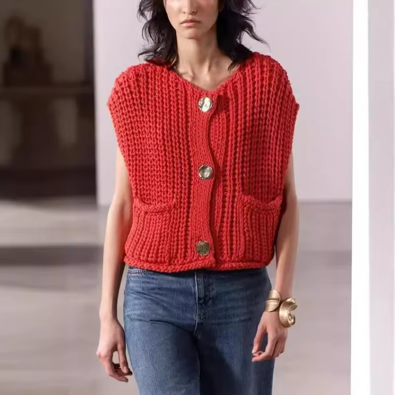 FIBTHELLL-Pull à col en V pour femme, chandail optique, manteau décontracté, haut en émail court, tempérament de la mode, automne et hiver