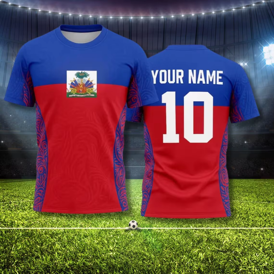2026 Nouveau Haïti Football T-shirts Sport Casual Haïtien