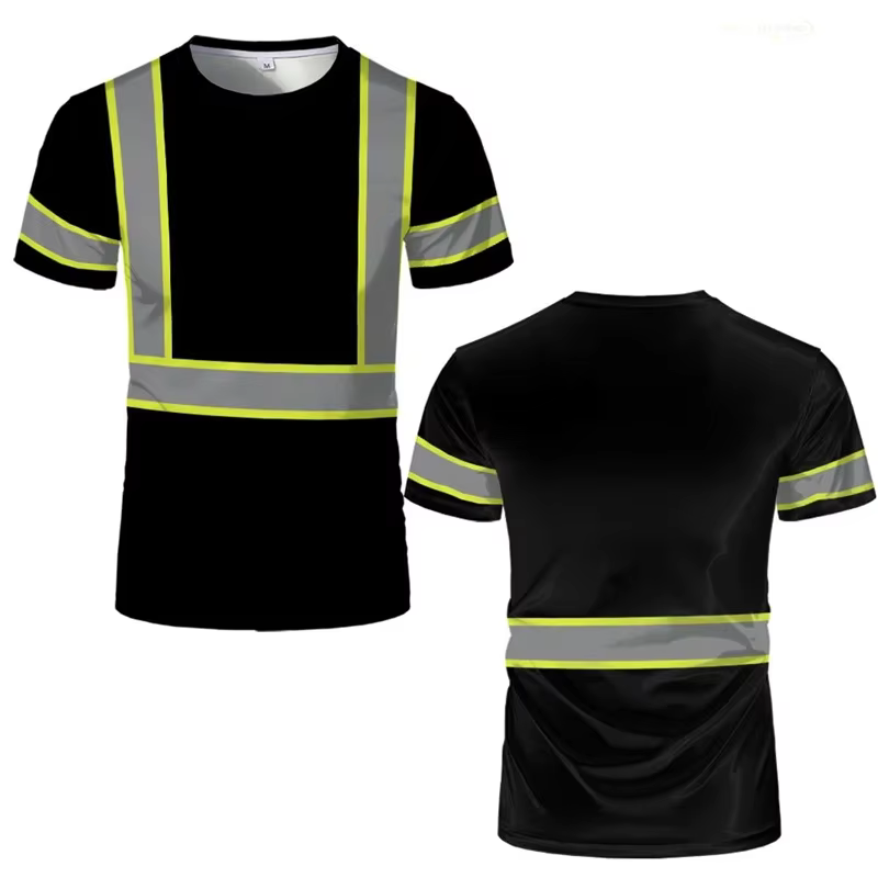 T-shirt de travail de sécurité à rayures simples