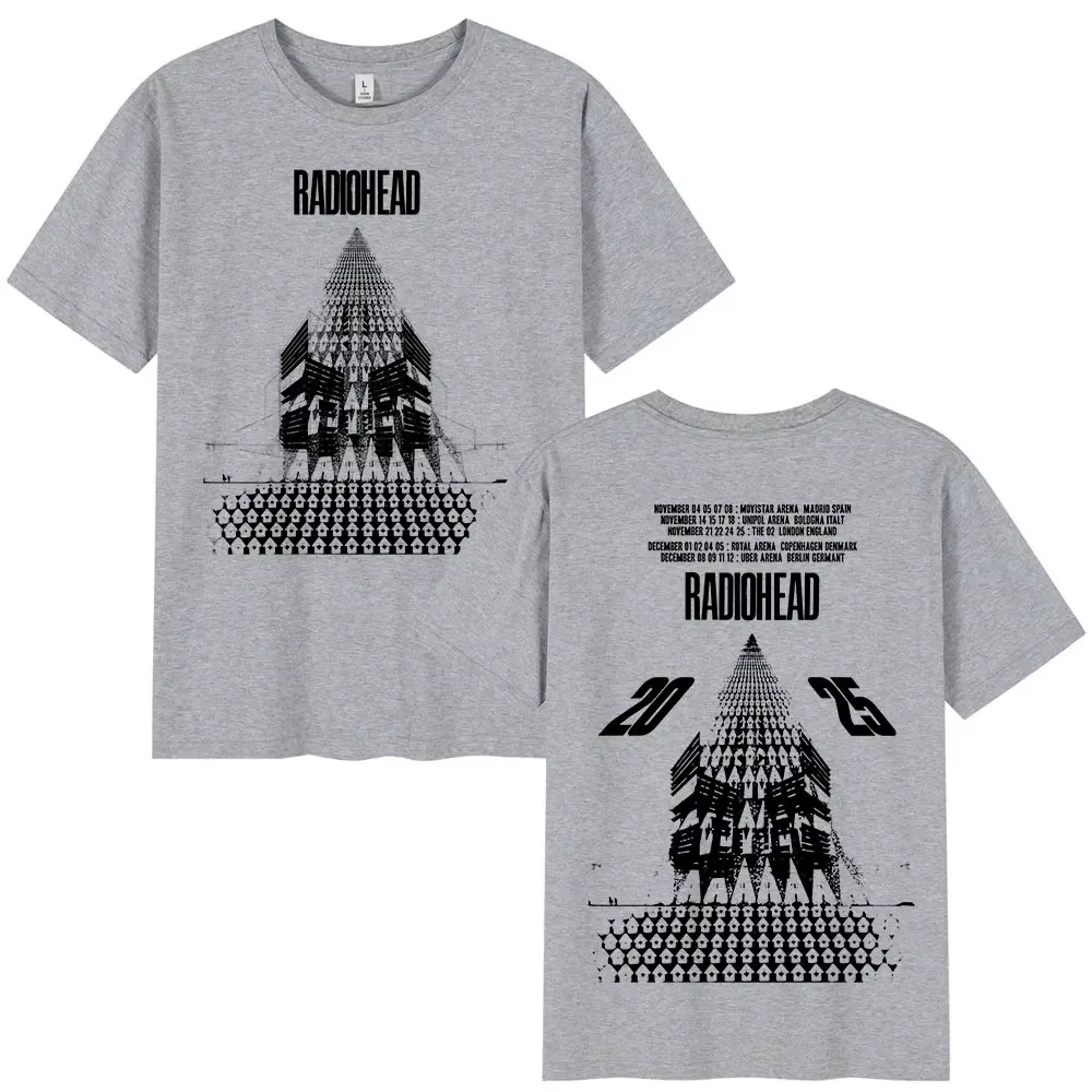 Radiohead World Tour T-shirt retour vers la route Merch surdimensionné t-shirts hommes femmes Rock Punk à manches courtes vêtements en coton lourd