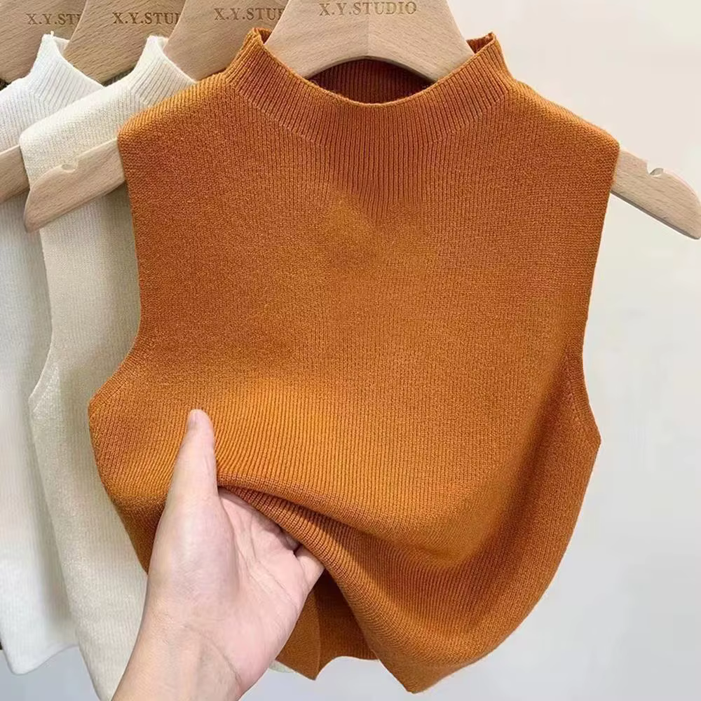 Pull slim à demi-col roulé pour femme