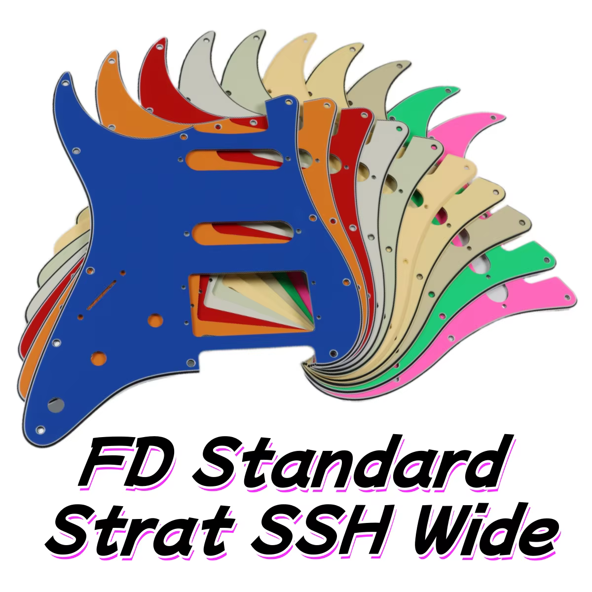 Feiman pièces pour gaucher US Fender 11 vis SSH large Strat guitare Pickguards plusieurs couleurs 2