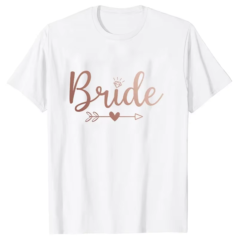 T-shirt Demoiselle d'honneur Team Bride Blanc Noir – Hauts pour Mariage