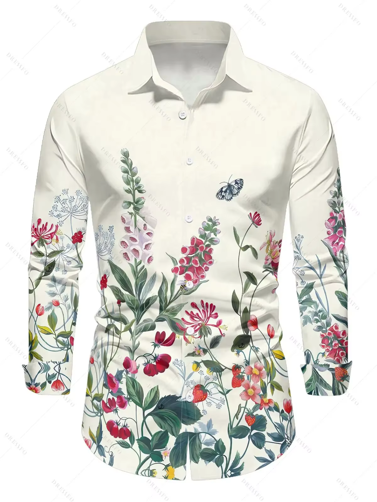 Chemise hawaïenne Rose rouge