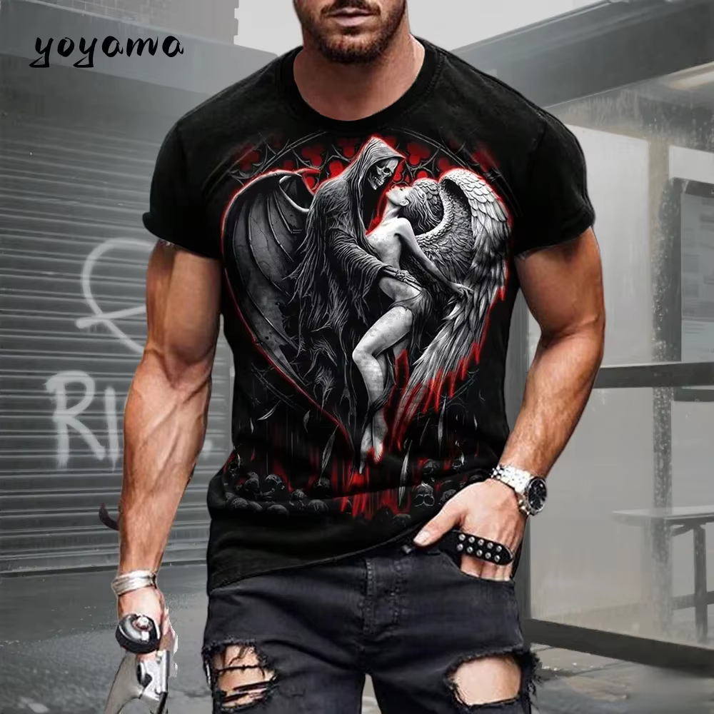 T-shirt pour homme avec imprimé squelette