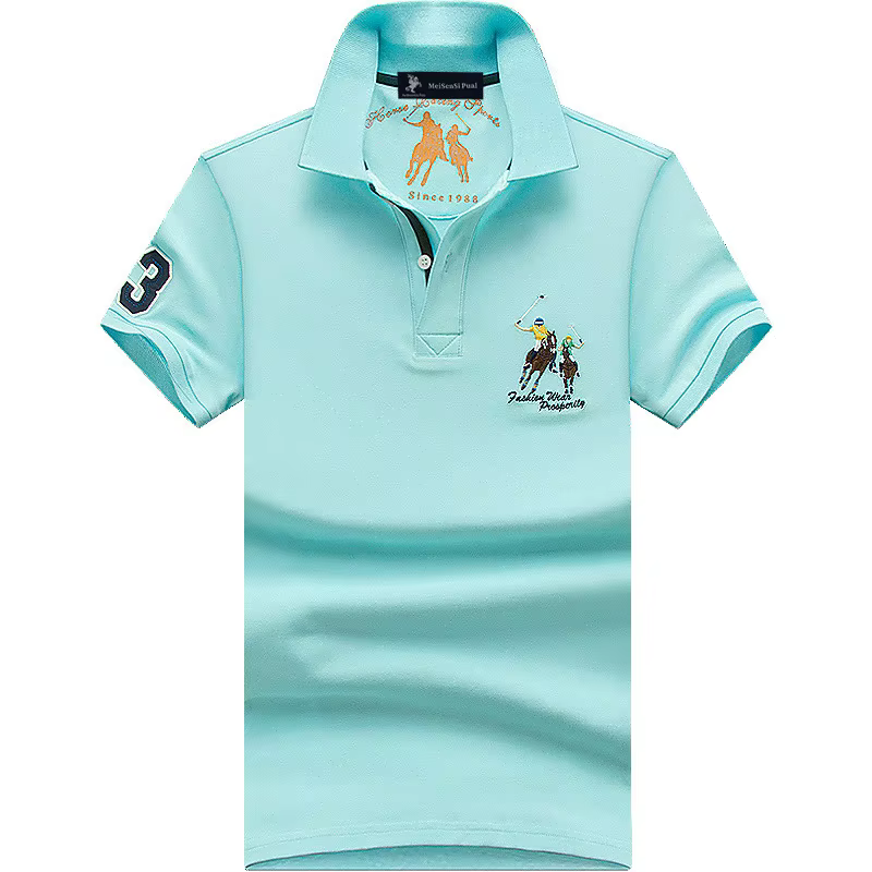 Polo d'été hommes coton décontracté broderie