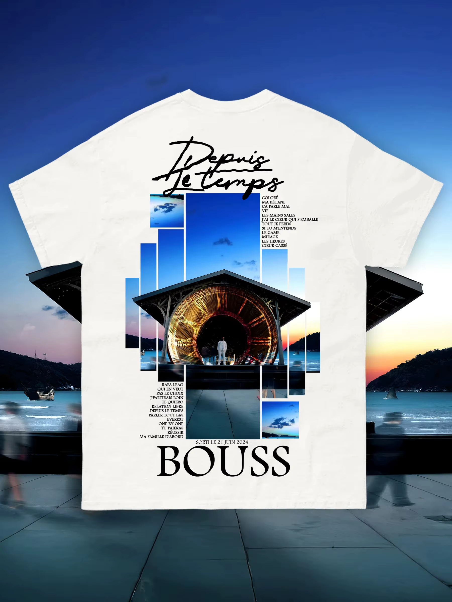 T-shirt imprimé du rappeur français Bouss