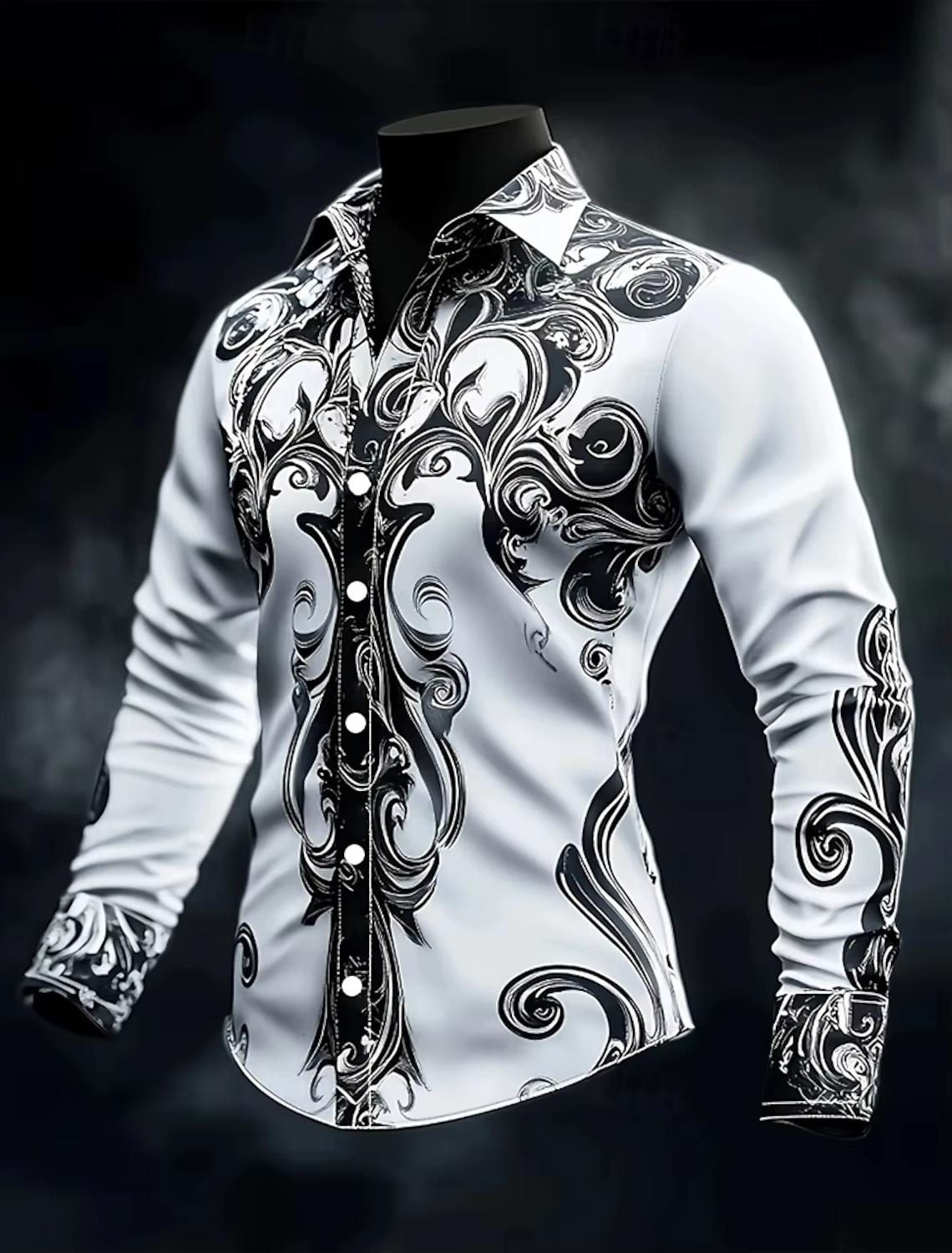 Chemise boutonnée à manches longues pour hommes