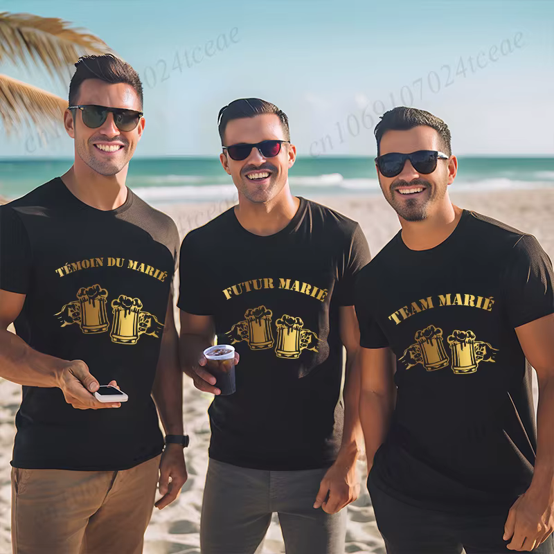 T-shirt pour homme, équipe du marié français Evg