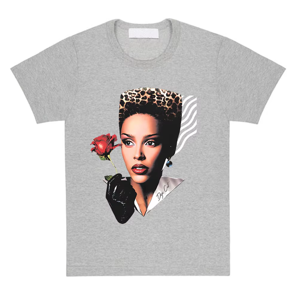 VIE GLAMOUR T-SHIRT Doja chat chanteur impression t-shirts à manches courtes coton femme