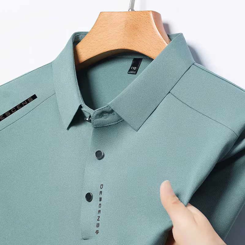 Nouveau Polo Homme Décontracté Imprimé à Manches Courtes Anti-Plis Respirant Confortable Été Polyvalent 2026