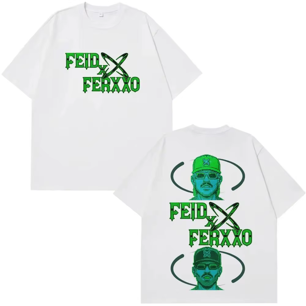 T-shirts Hip-Hop Tendance Rapper Feid Ferxxo Falxxo Tour 2026 Imprimé T-shirt Homme Femme Été Décontracté Ample Streetwear Unisexe
