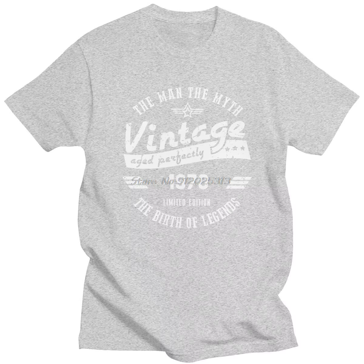 Vintage la naissance de la légende 1970 T-shirt à manches courtes l'homme le mythe