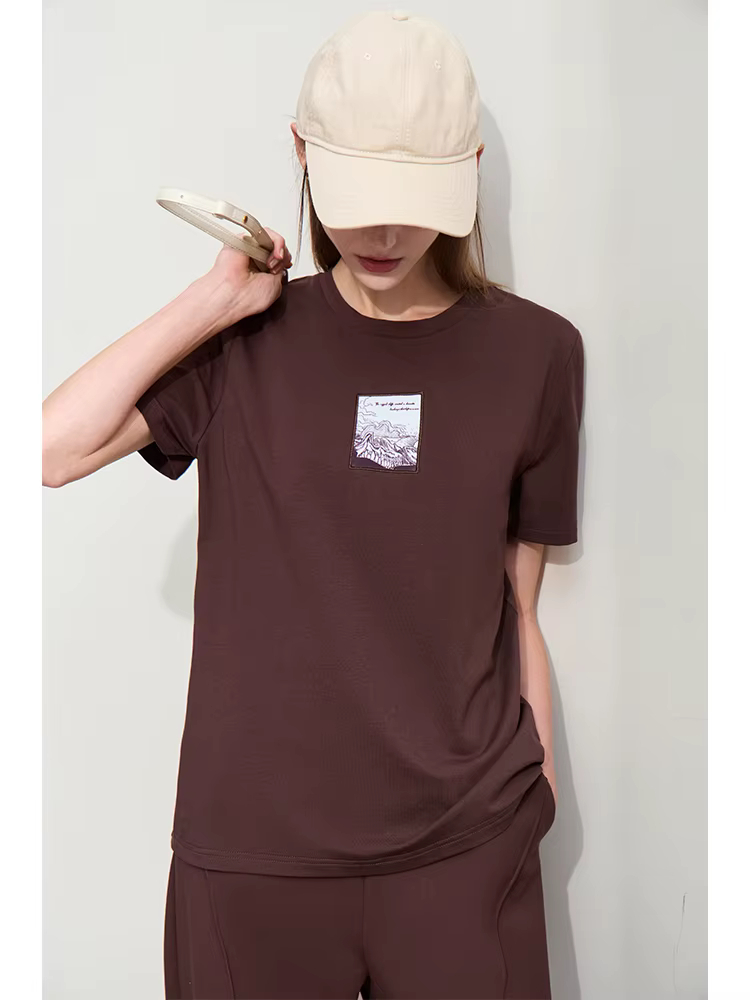 Amii-T-shirt manches courtes col rond femme