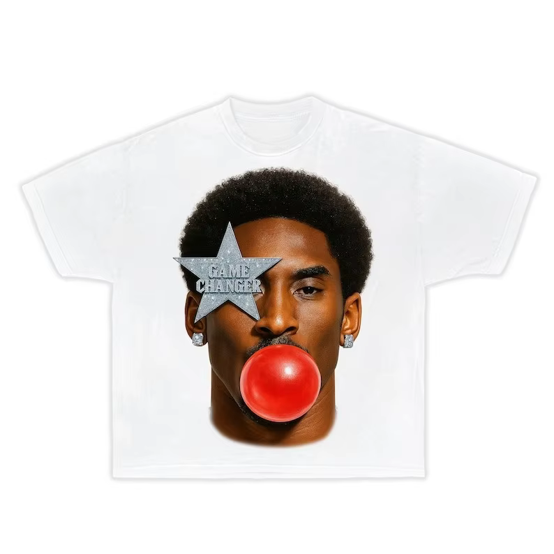 Bryant Bubble Gum Pop Vintage manches courtes T-shirt été hommes femmes Streetwear Y2K mode Harajuku basket-ball