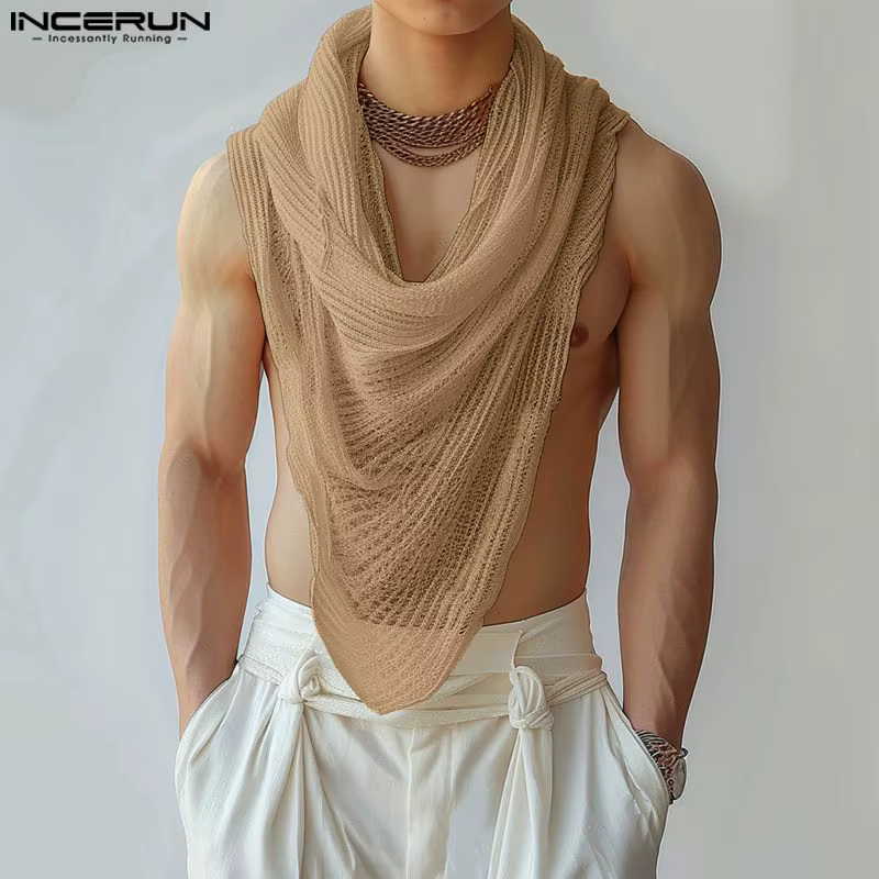 INCERUN – débardeur irrégulier pour hommes