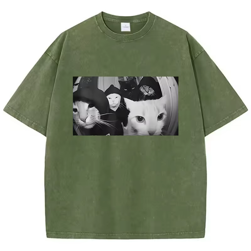 T-shirt tendance vintage délavé 100% coton