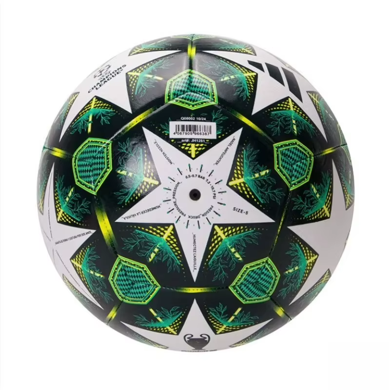 Adidas No. Ballon de football cousu à la machine, 5 ballons, logo de la Ligue des Champions imprimé en TPU, identique pour hommes et femmes, vert fluorescent JH1281
