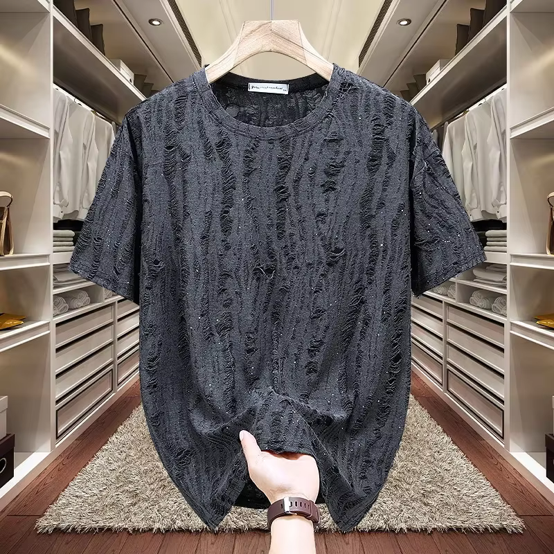 T-shirt à manches courtes pour hommes nouveau plein ciel étoile diamant chaud haute qualité décontracté Streetwear