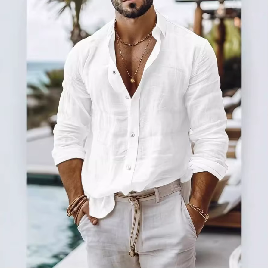 Chemise à manches longues pour hommes