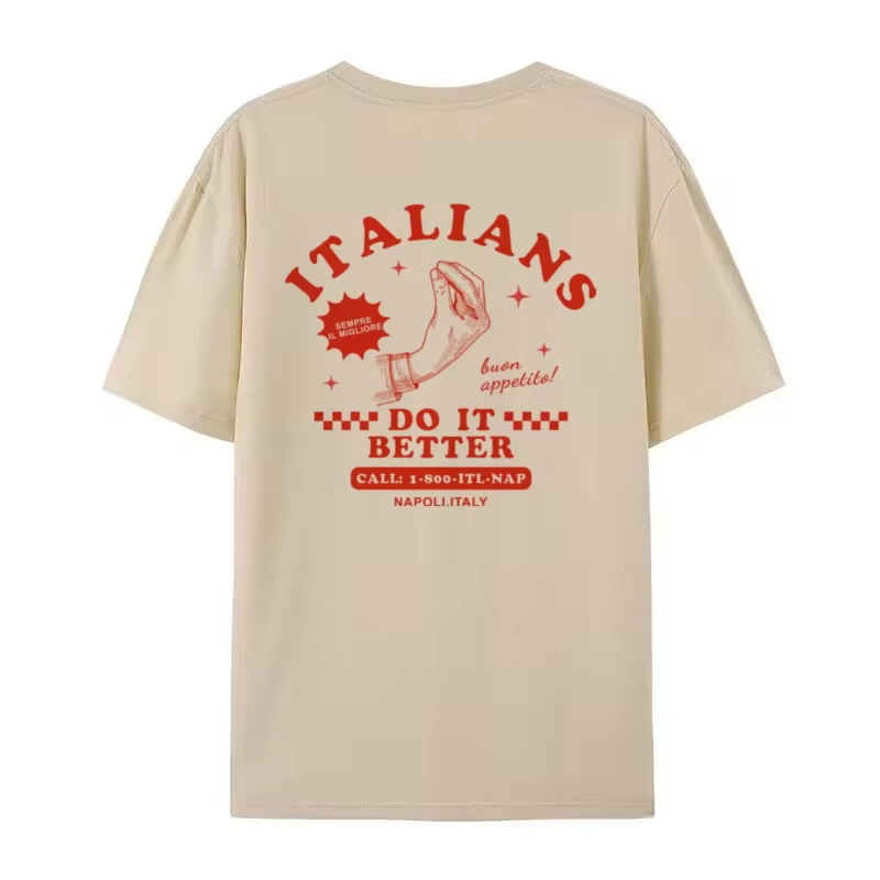 Les italiens font mieux T-Shirt drôle dos imprimé ample Style rétro italie amant