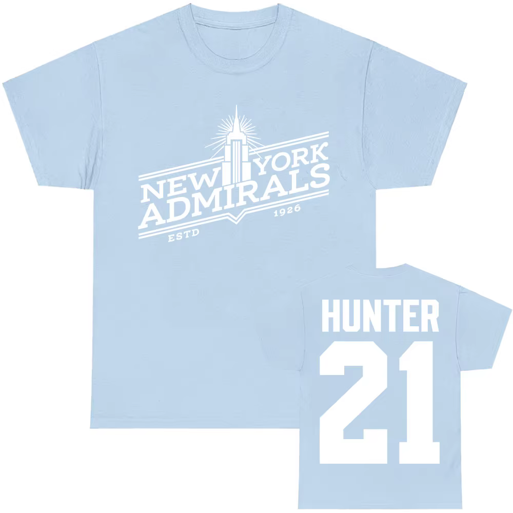 Scott Hunter 21 New York amirals T-shirt chauffé rénovation TV