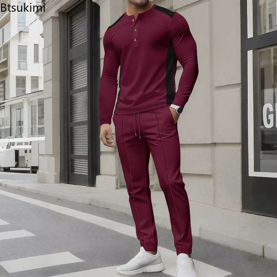 Henley – T-Shirt à manches longues pour hommes