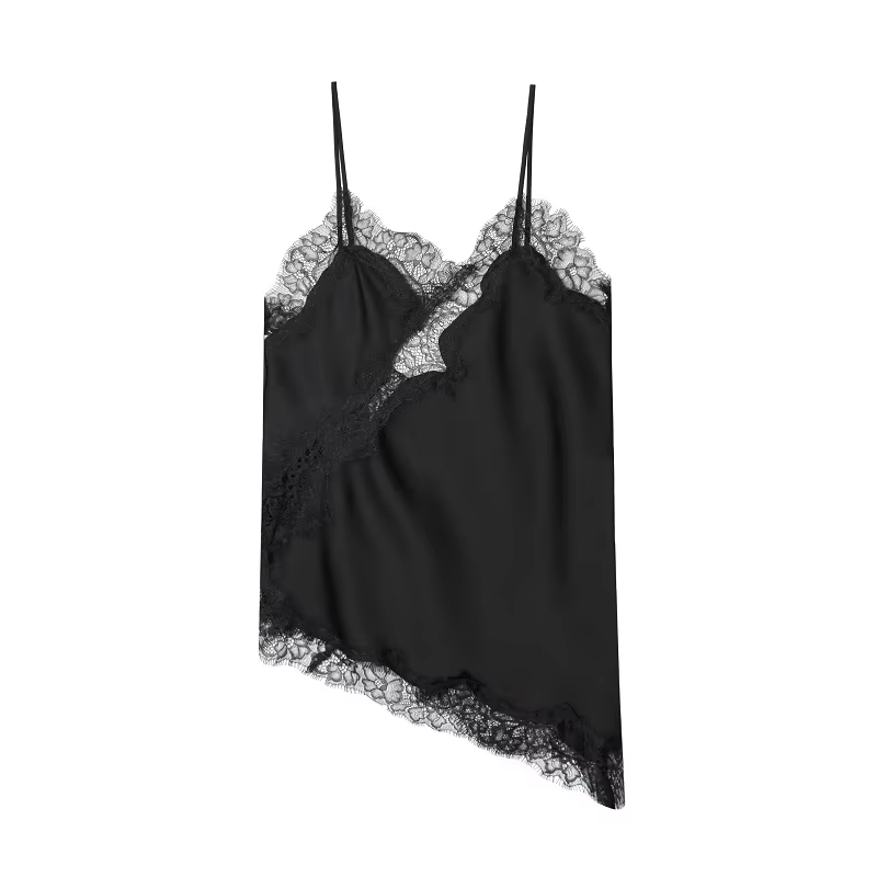 MUJER noir couverture en dentelle pour femmes Camisole Sexy dos nu hauts femme 2025 été sans manches
