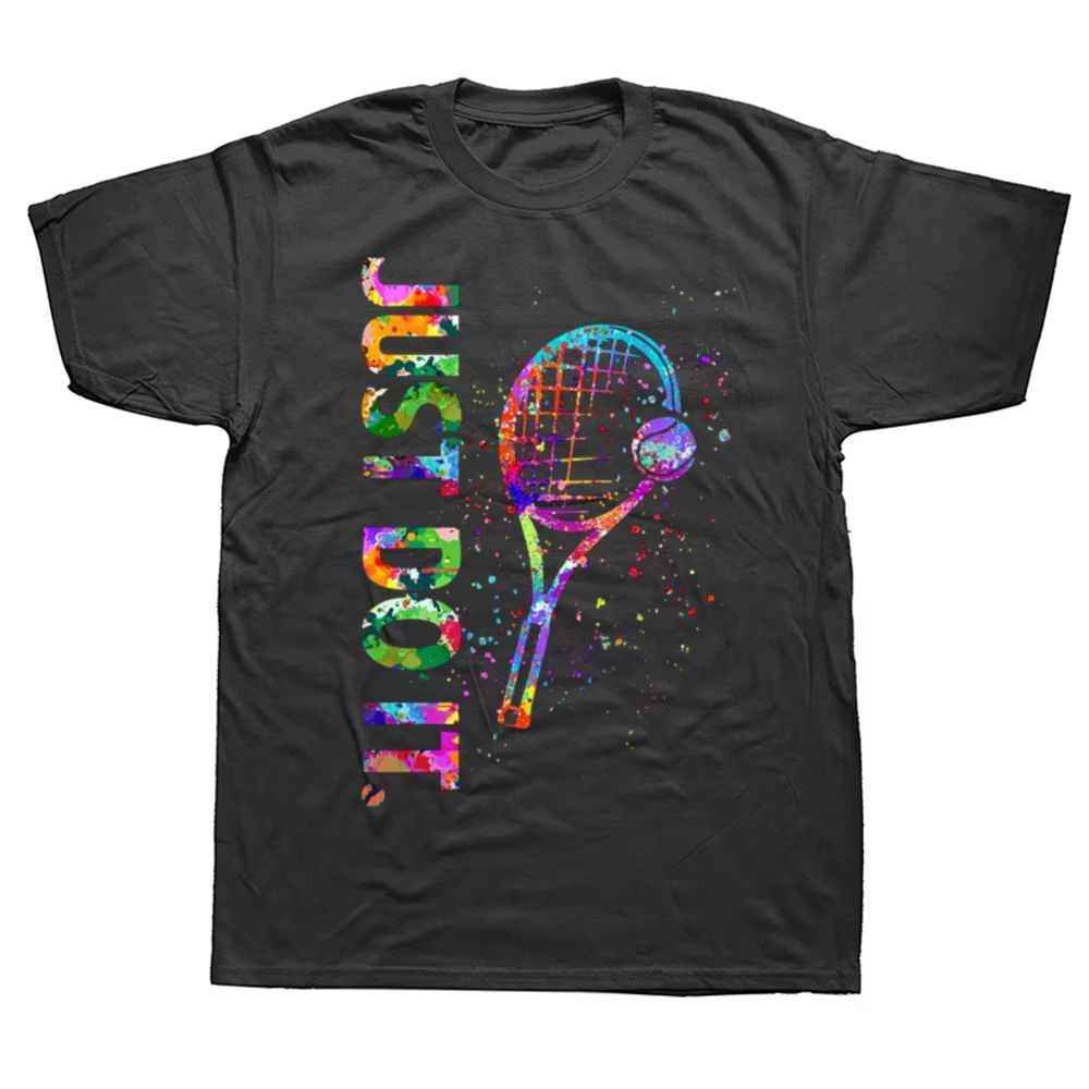 Joueur de Tennis drôle aquarelle graphique T-shirts hommes femmes mode t-shirt style décontracté 100% coton ample