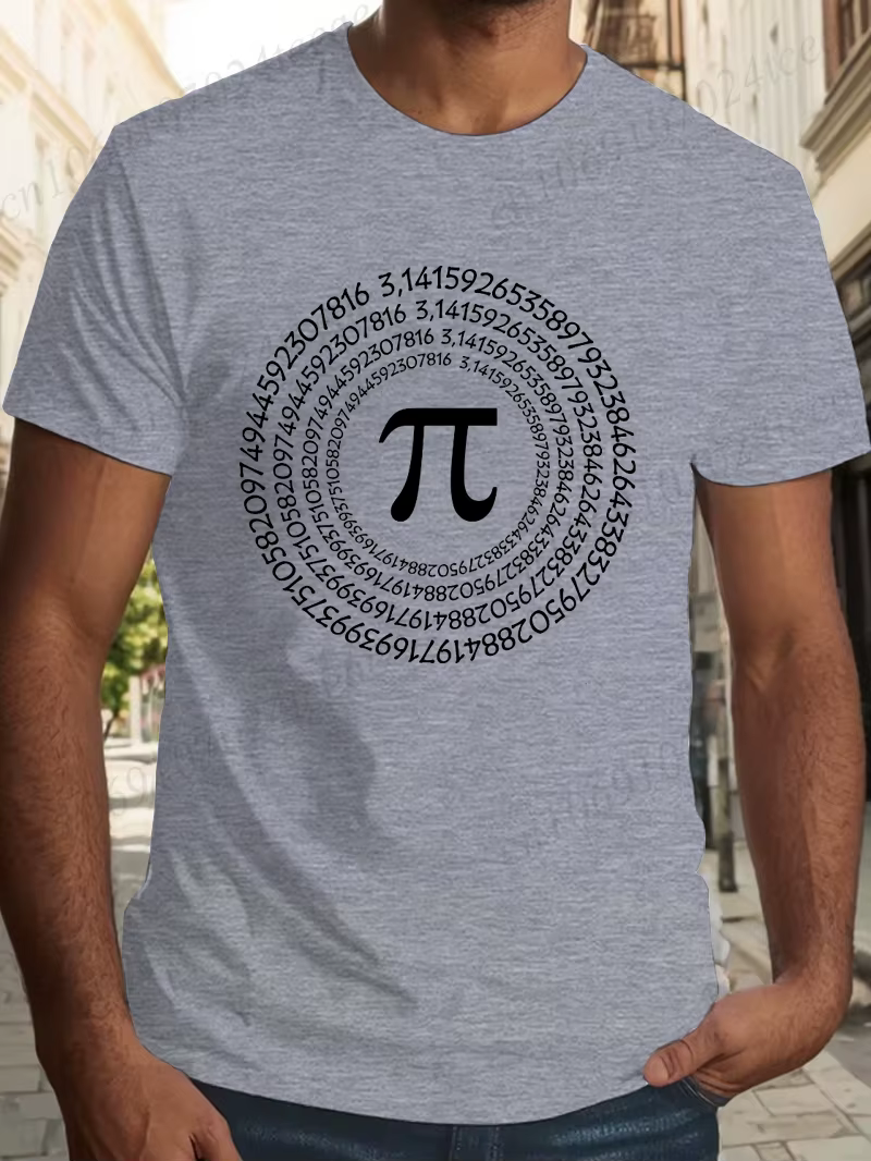 3.14 mathématiques imprimé hommes T-Shirt Pi symbole surdimensionné drôle graphique T-Shirts