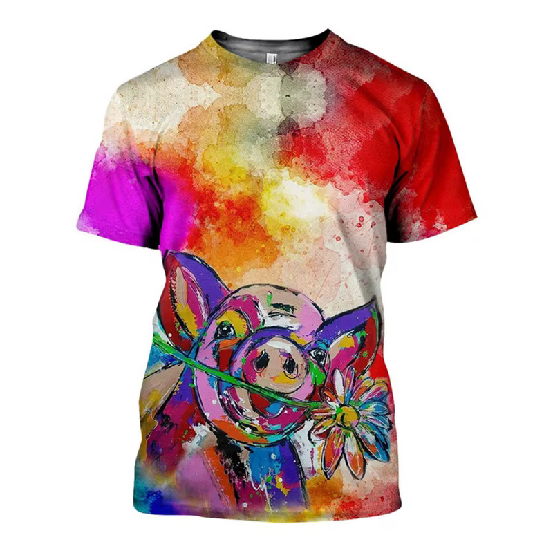 Mignon drôle cochon impression 3D T-shirt pour hommes femmes nouveau dans la mode