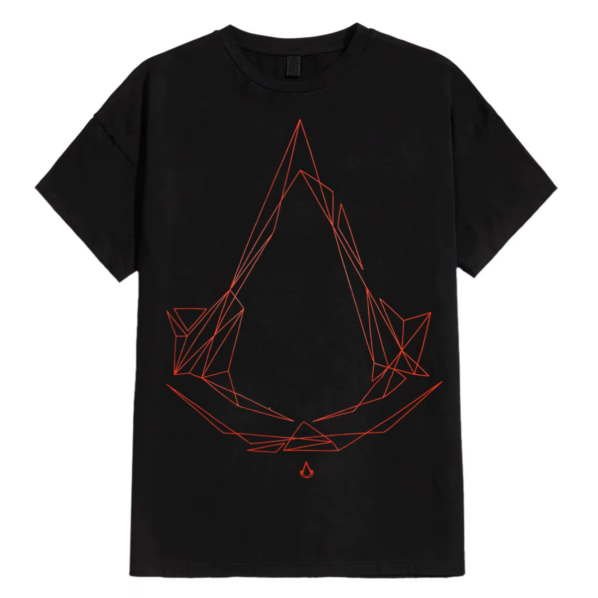T-shirt décontracté en coton avec motif Assassin's Creed Linear White pour hommes et femmes