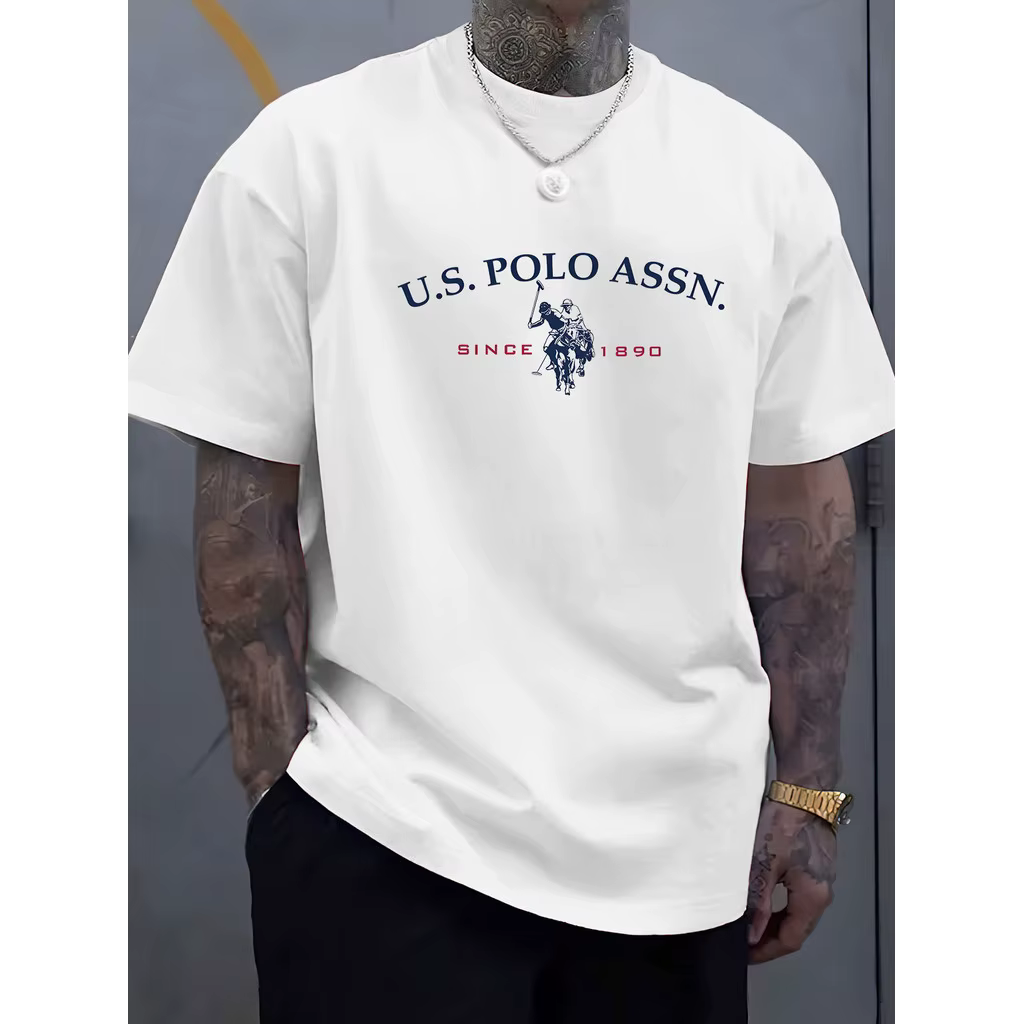 T-shirt classique imprimé logo été 2026 style américain en coton pour hommes et femmes