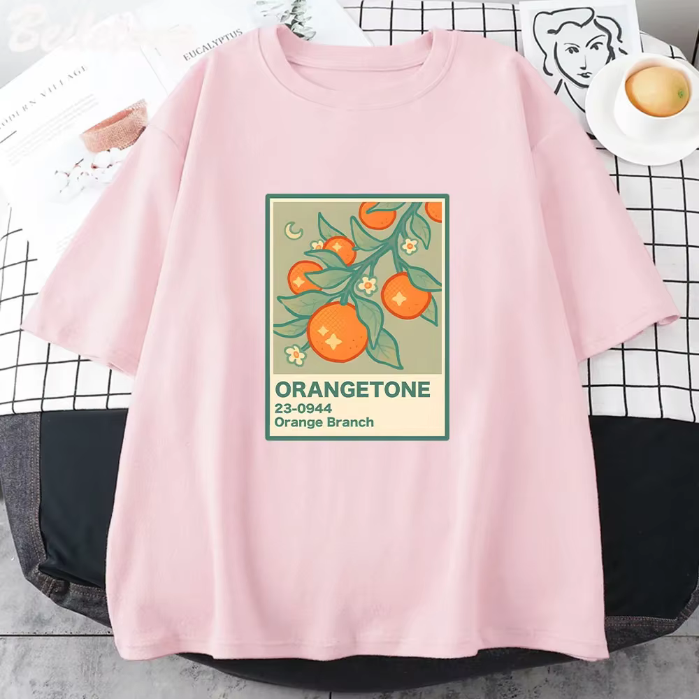 T-Shirt imprimé branche Orange