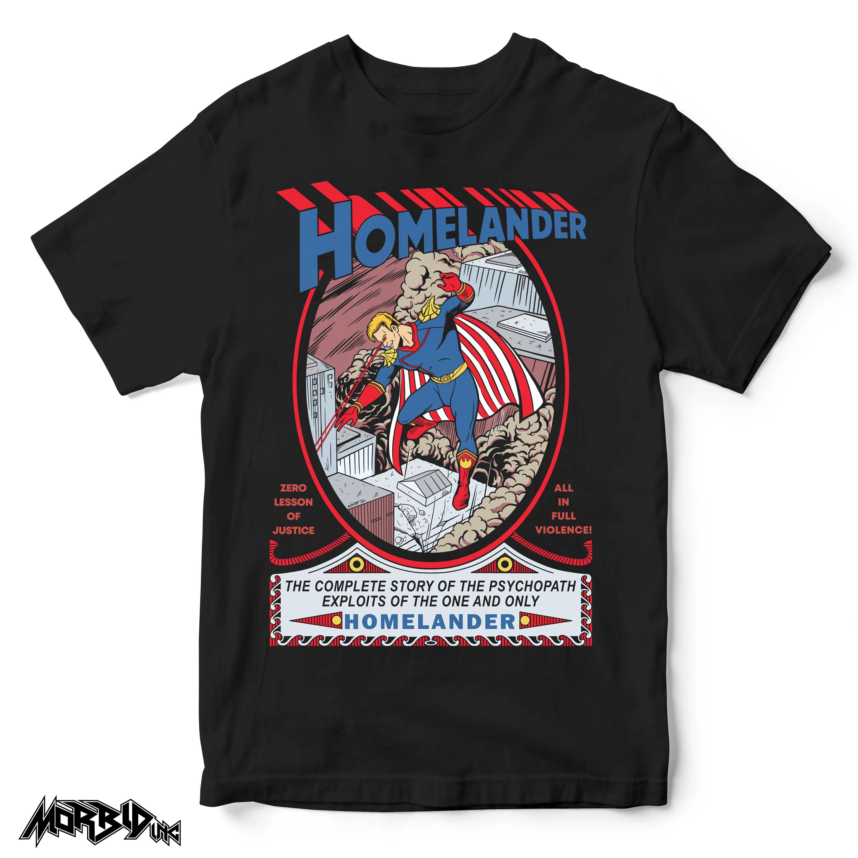 T-shirt rétro Homelander The Boys Villain en coton