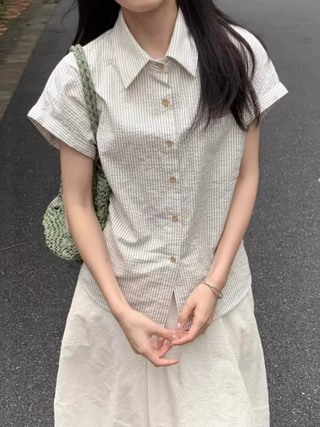 Chemise rayée à manches courtes
