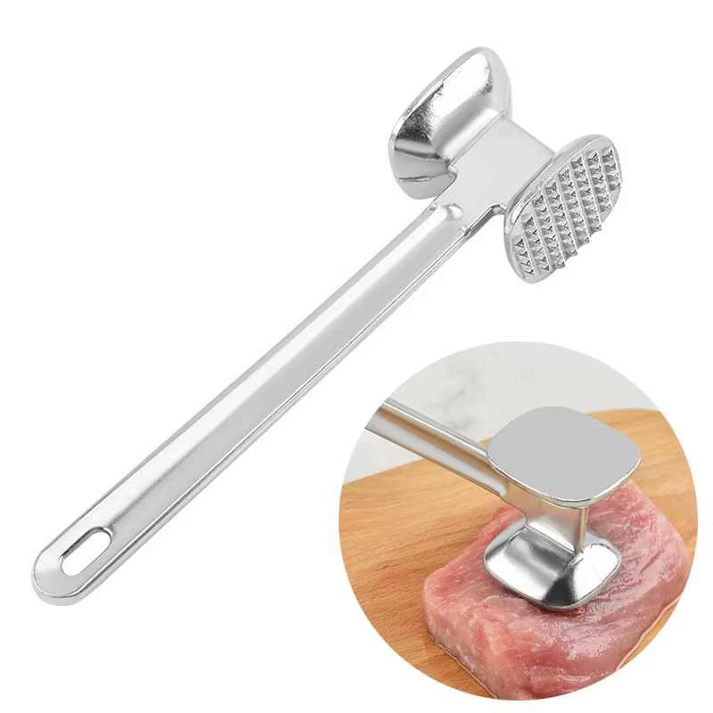 Marteau à viande double face en acier inoxydable, marteau à steak domestique, marteau à viande tendre, outils à main créatifs de cuisine, TMZ