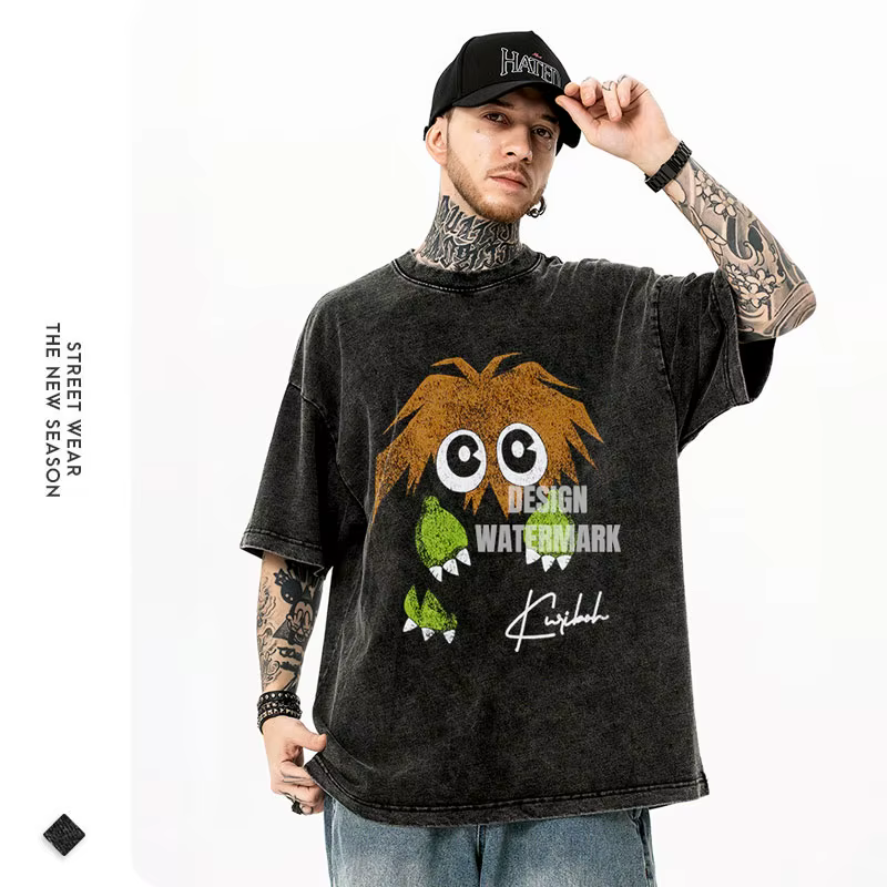 Anime y-yu Gi Oh t-shirts surdimensionné Vintage lavé Yugi Muto T-shirt Manga Joey Wheeler