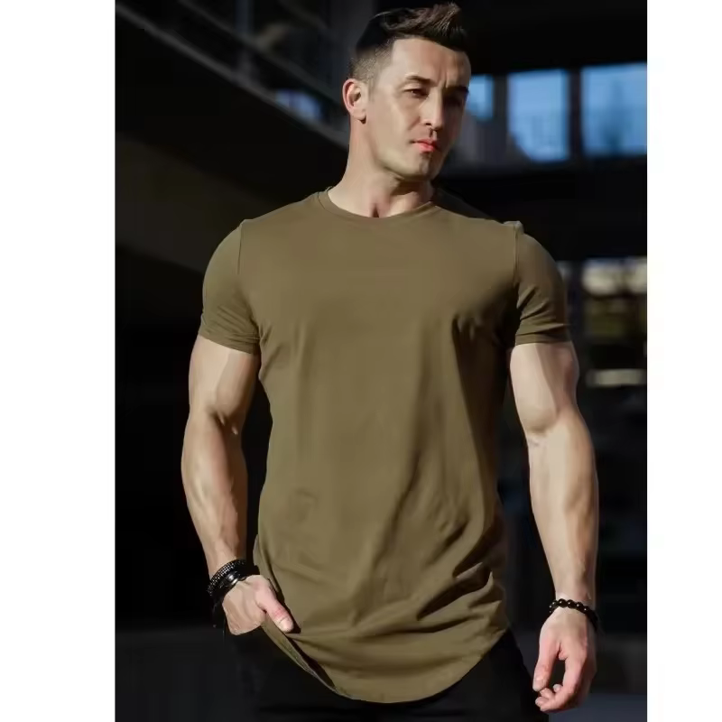 T-shirt d'entraînement musculaire hommes été entraînement à manches courtes
