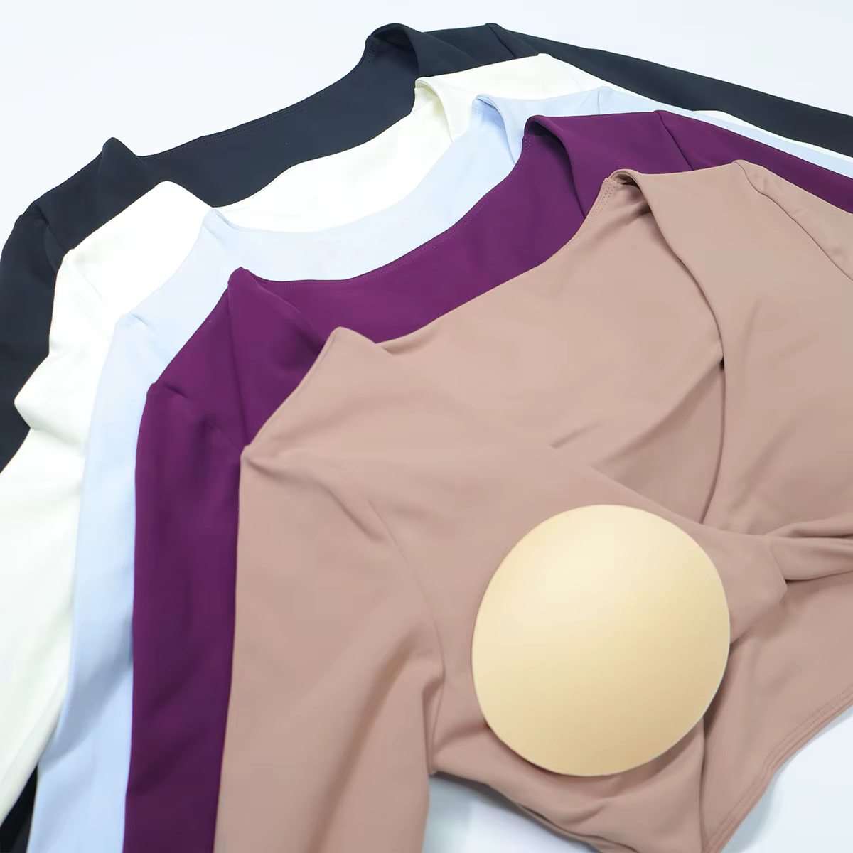 T-Shirt de Fitness à manches longues et col en v profond pour femmes
