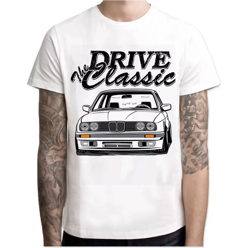 T-shirt Harajuku Cool Automotive Car Turbo pour hommes