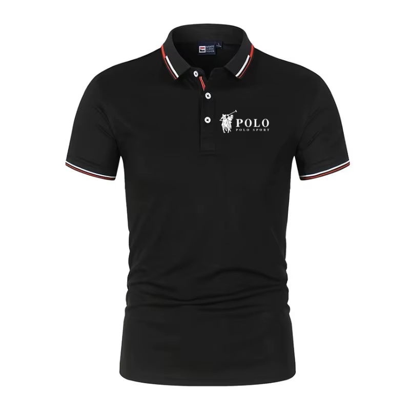 Polo pour homme à manches courtes en tissu 100% soie de lait