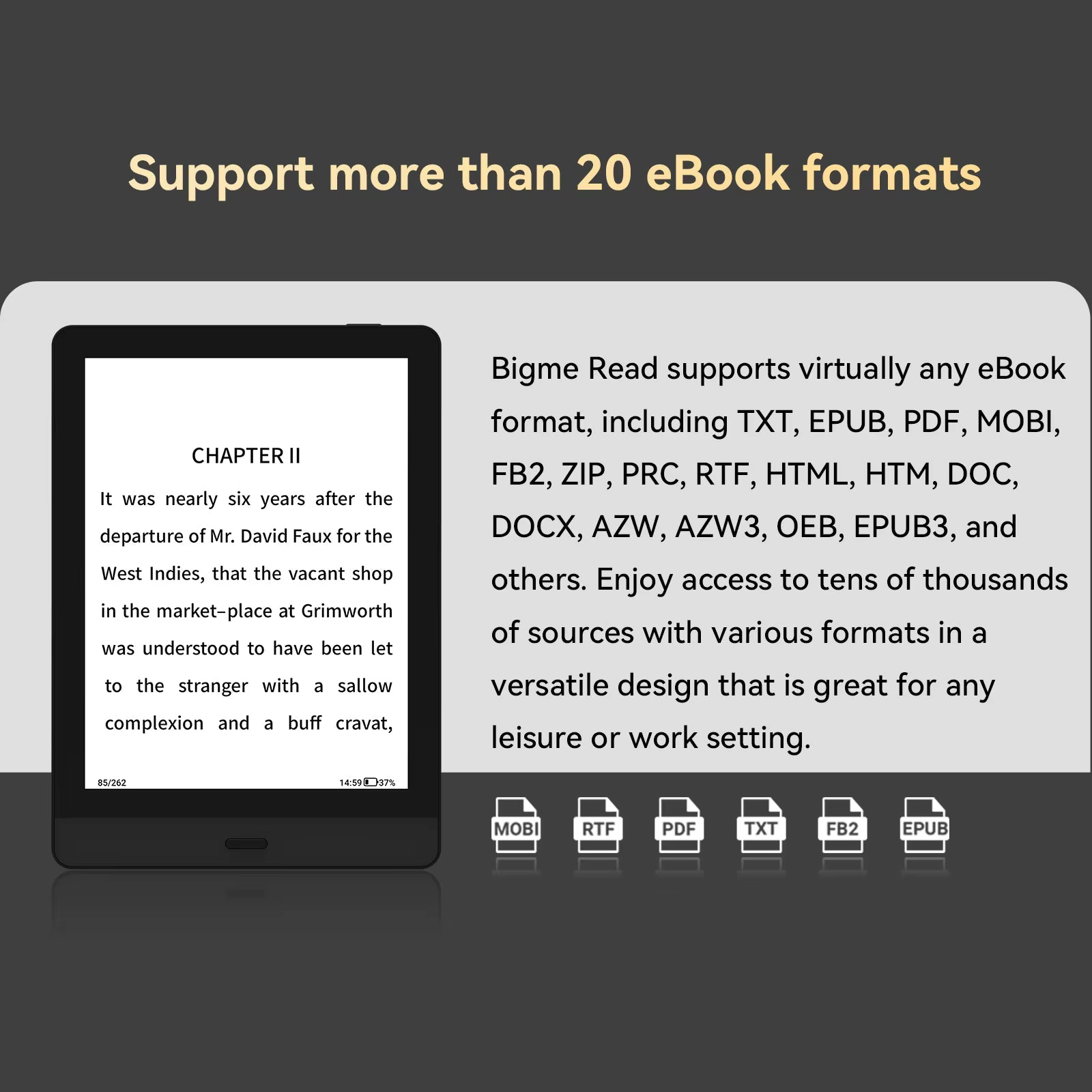 Bigme Read 6 ''e-paper e-book lecteur livre électronique portable