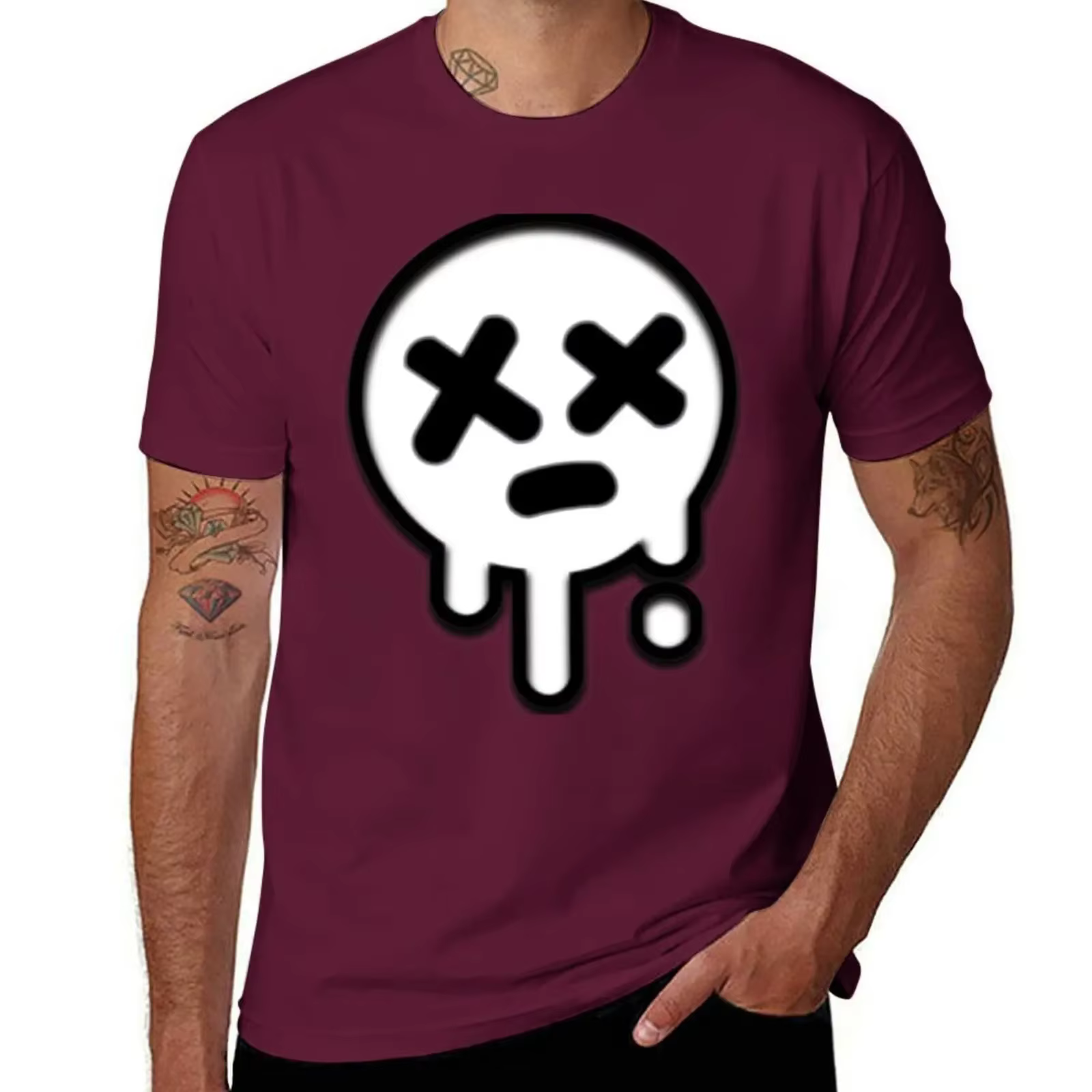 Vêtements esthétiques unis t-shirts pour hommes mauvais Logo aléatoire T-Shirt surdimensionné graphique