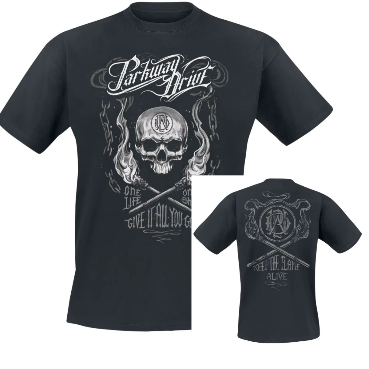 T-Shirt Smoke Skull Parkway Drive pour hommes et femmes