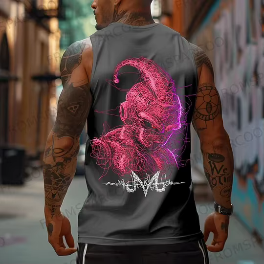 Débardeur de dessin animé de démon rose pour hommes